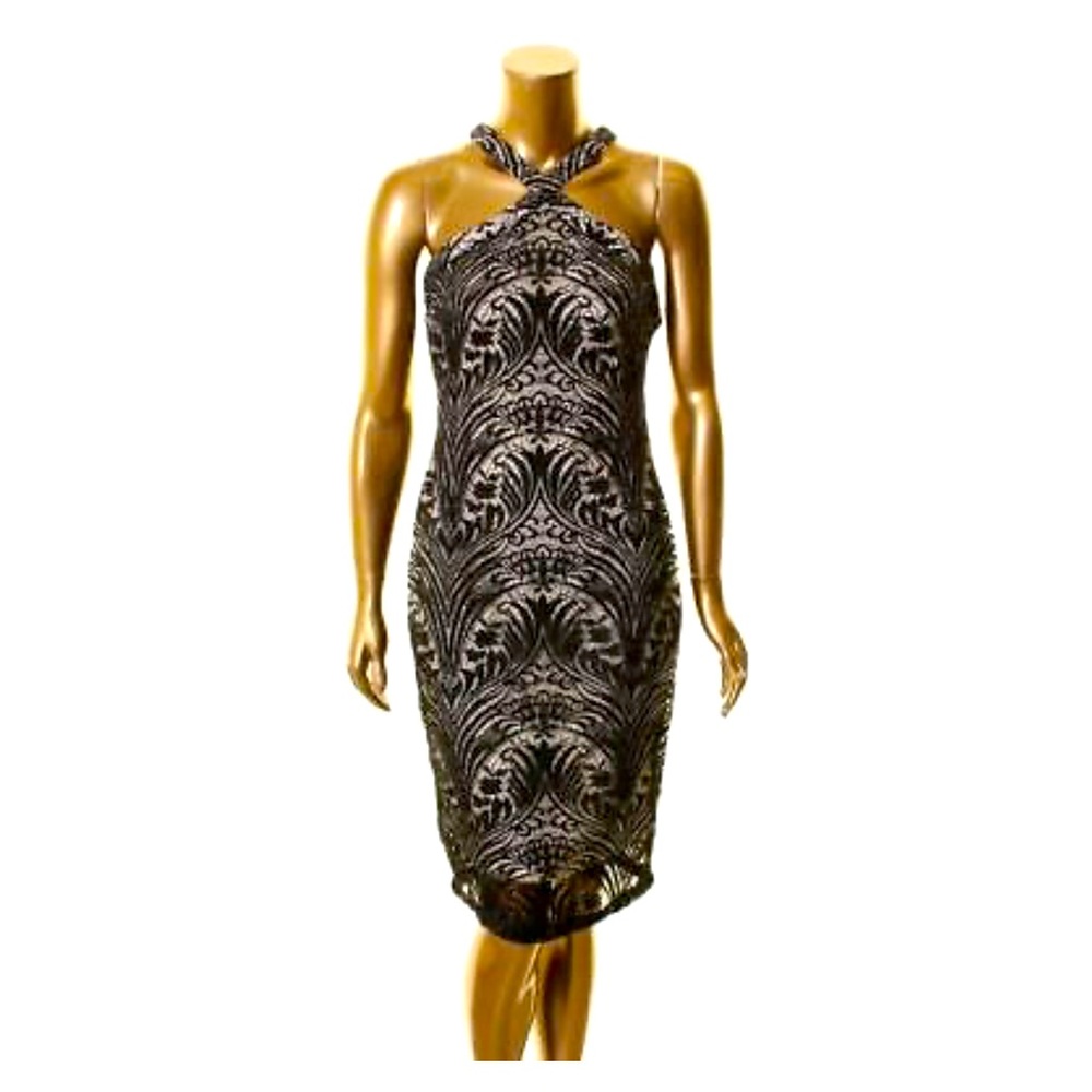 GUESS NEW Women's Black Lace Halter Party Sheath TEDO Size 0